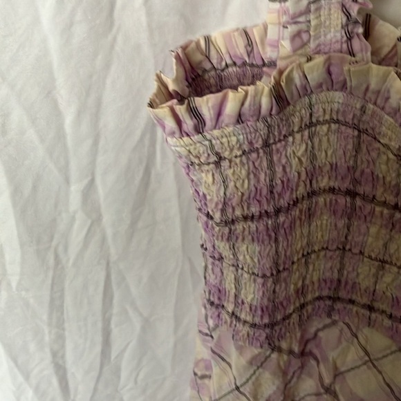 Boston Proper: Purple/White Plaid Maxi Sundress- Ruffles- M - Picture 12 of 16